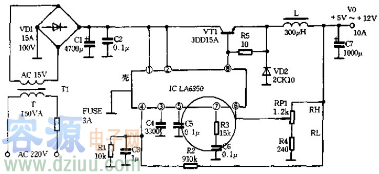 大功率開關穩壓電源電路